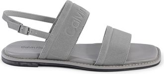 Calvin Klein Womens Flat Sandals Twostrap Design - Grey Recycled Material - Size EU 37