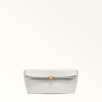 Furla Sfera Soft Clutch M Marshmallow Bianco Pelle Di Vitello Verona Donna