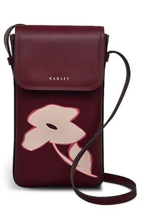 Radley London Liverpool Lane Bloom Medium RFID Phone Crossbody Bag in Merlot at Nordstrom Rack