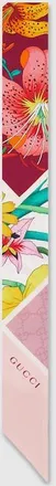 Gucci Printed Silk Ribbon, Pink, Silk