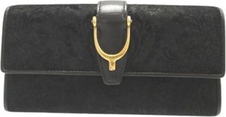 Gucci Pre-owned Wallets, female, Black, Size: ONE SIZE Pre-owned Suede Wallet