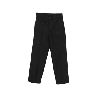 Prada Pressed-crease Logo-plaque Trousers
