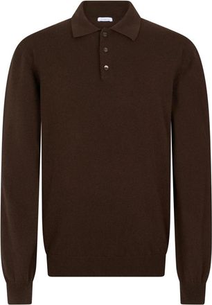 Malo Cashmere Polo - Heren - Polos - Bruin - S - Kasjmier - Tops