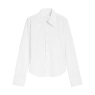 Ami Shirts, female, White, Size: 2XS Sharp Collar Fitted Shirt