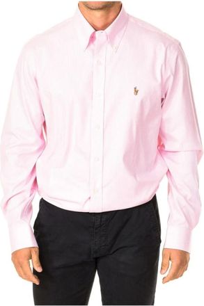 Ralph Lauren Gestreept overhemd - Heren - Casual Overhemden - Roze - 2XL - Katoen - Overhemden
