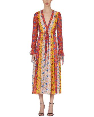 Carolina Herrera V-Neck Midi Dress