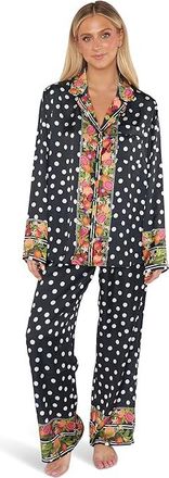Show me your Mumu Classic Pajama Set Womens Pajama Sets Tropical Sangria Silky : XS, Spandex/Polyester