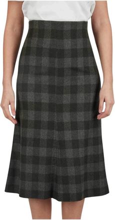 Kiton Regular Geometric Midi Rok - Dames - Midirokken - Groen - S - Rokken