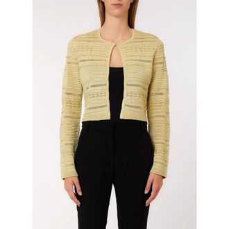 Liu Jo Openwork Cardigan - female - Liu Jo - Cardigans - Yellow - XS - Knitwear