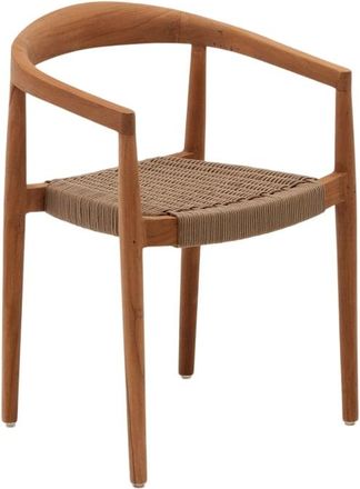 K Home Premium In-/Outdoor Armlehnstuhl Monix aus massivem Teakholz, Natural/Hellbrau