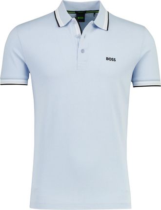 HUGO BOSS Lichtblauwe poloshirt Boss Green Paddy korte mouw katoen