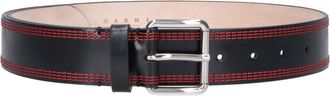 Marni Black Leather Red Stitching Belt