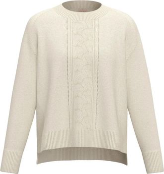Emme Di Marella Padana Ronde Hals Trui - Dames - Ronde hals truien - Beige - S - Wol - Truien & Vesten