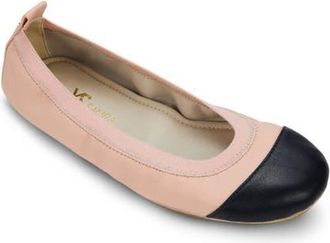 Yosi Samra Samantha Foldable Ballet Flat in Blush/Black at Nordstrom, Size 11