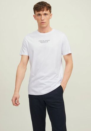 Jack & Jones T-Shirt JACK & JONES BLUARCHIE TEE, Herren, Gr. L, weiss (wei&szlig;), Single Jersey, Obermaterial: 100% Baumwolle, normal h&uuml;ftbedeckend, Rundhals, Shirts T