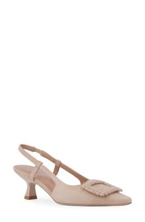 Aquatalia Arabella Kitten Heel Weatherproof Slingback Pump in Almond at Nordstrom Rack, Size 10.5