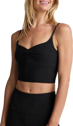 Beyond Yoga Shirred Crop Camisole in Darkest Night at Nordstrom, Size Medium
