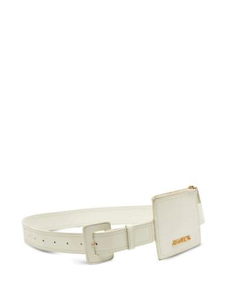 Jacquemus leather pouch belt - White