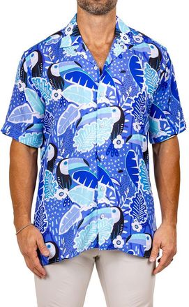 Maceoo Apachi Marthy Camp Shirt in Blue at Nordstrom, Size 6