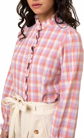 FRNCH Brenda Plaid Woven Shirt In Pink