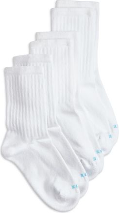 Hue Air Cushion Assorted 3-Pack Crew Socks in White at Nordstrom