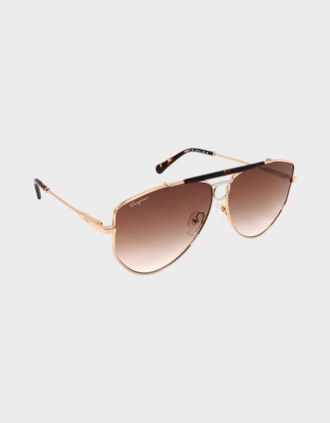 Ferragamo Womens Brown Gradient Pilot Sunglasses - Size: ONE size