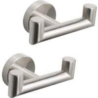 OEM Juego De 2 Ganchos Dobles De Acero Inoxidable Para Toallas, Ideales Para Ba&ntilde;o, Sala De Estar, Cocina O Montaje En Pared - Crezuo