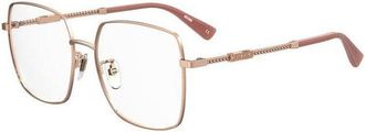 Moschino Square Metal Frame Eyeglasses - Rose gold