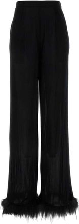 Prada satin wide-leg trousers - Black