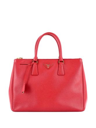 Prada Double Zip Lux Saffiano Leather Medium tote bag - Red