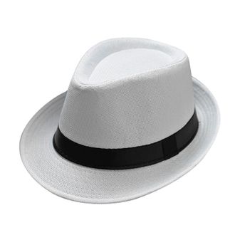 Generic Panama Summer Fedora Trilby Straw Sun Hats for Men Women Beach Hat Classic