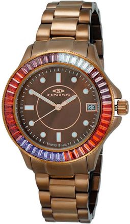 Oniss ON7324 BrownDial Ladies Watch ONJ7324-060BN-BNSC