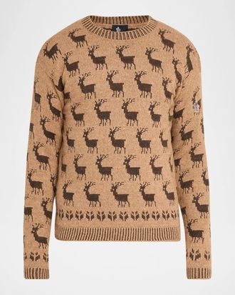 Moncler Men & apos;s Reindeer Intarsia Crewneck Sweater