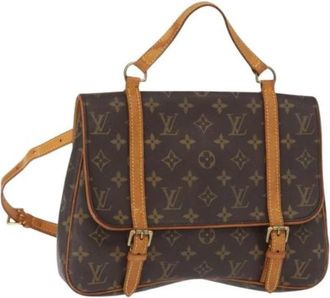 Louis Vuitton Tweedehands Canvas Louis Vuitton tassen - Dames - Vintage Schoudertas - Bruin - ONE Size - Vintage