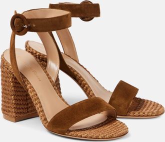 Gianvito Rossi Sue 85 suede-trimmed sandals