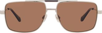 Ferragamo Brown Navigator Mens Sunglasses SF318SP 710 60