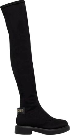 Love Moschino Over-knee Boots - Dames - Over de knie laarzen - Zwart - 36 EU - Leer - Schoenen