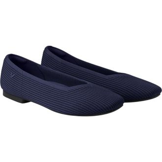 Vivaia Square-Toe V-Cut Flats in Navy at Nordstrom, Size 6