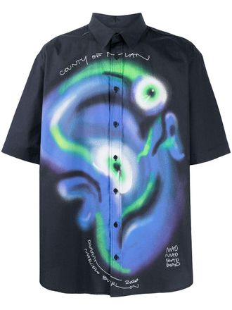 Marcelo Burlon Overhemd met print - Blauw