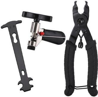 OEM Set Completo Di 3 Pezzi Per La Riparazione Di Catene Di Bicicletta: Pinza Antifurto Per Catena, Attrezzo Per Catena E Tester Per Catena