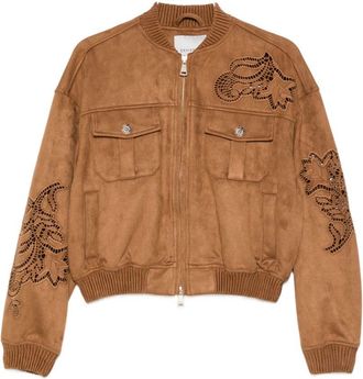 Ermanno Scervino Womens Suede Leather Effect Bomber Jacekt