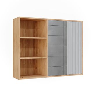 Vicco Armario Con Espejo Para Ba&ntilde;o Lucie, Bamb&uacute;, 74 X 60 Cm Con 3 Compartimentos Abiertos, Vicco
