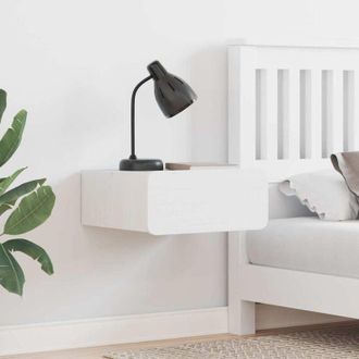vidaXL Comodino 2 pcs Bianco 39 x 34 x 16.5 cm Legno di pino massello - Vidaxl