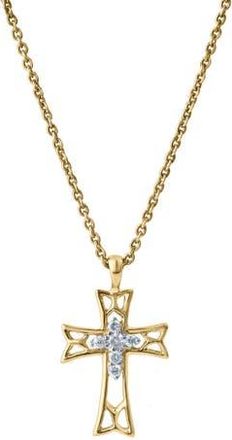 LuvMyJewelry Tranquila 10K Gold Diamond Cross Pendant - 0.05 CT in 10K Yellow Gold at Nordstrom