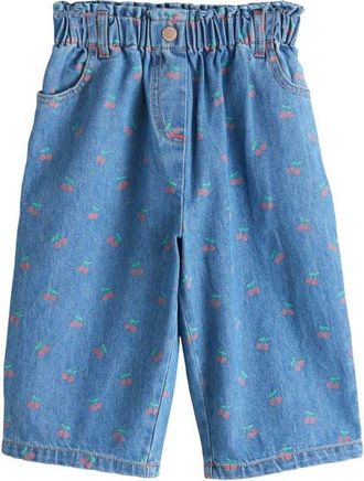 Next Kids Cherry Turn Up Wide Leg Jeans in Blue at Nordstrom, Size 2-3T
