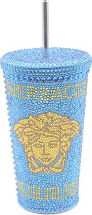 Versace Home, Dames, Blauw, ONE Size, Crystal Medusa Travel Cup