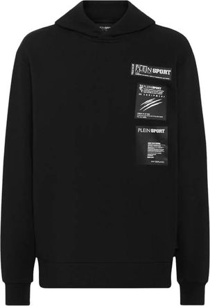 Plein Sport Scratch Hoodie - Heren - Sportshirts - Zwart - XL - Katoen - Fitness