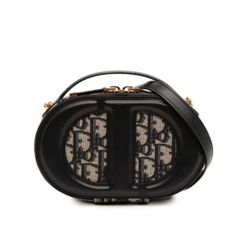 Dior Pre-owned Dior Leather and Oblique Canvas CD Oval Camera Bag Ladies B2F4242K8XW361FA