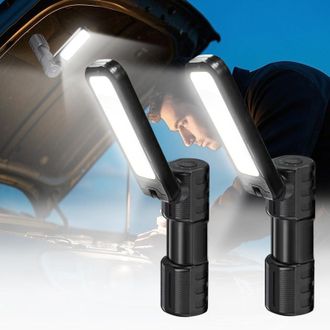 OEM Juego De 2 Luces Led Para Taller - Luz De Trabajo - Luz Para Taller - 4 Modos De Iluminaci&oacute;n - Luz De Trabajo Led - Bater&iacute;a Magn&eacute;tica - Rotaci&oacute;n De 18