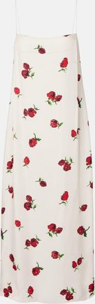 Khaite Abito sottoveste Sicily in twill con stampa